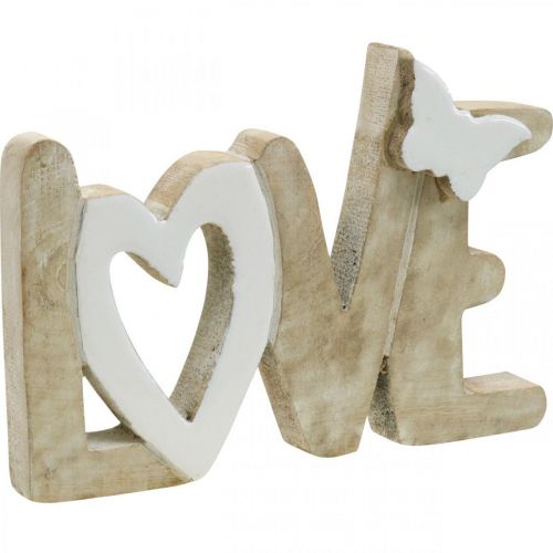 tofu overzee leeftijd Floristik24.nl Tafeldecoratie "Love", houten decoratie met hart en vlinder  naturel, wit L24cm H17.5cm - goedkoop online kopen
