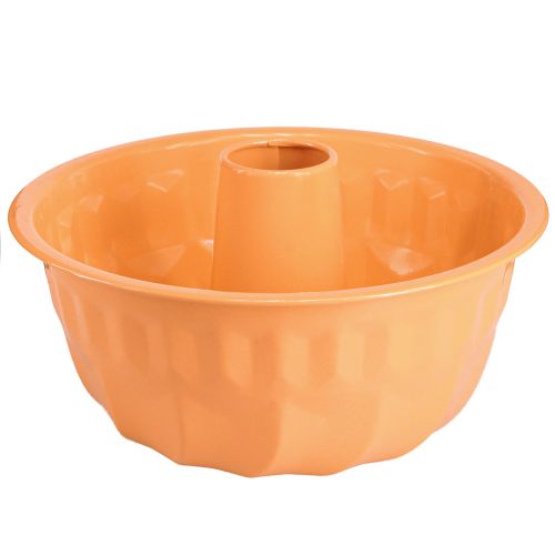 Metalen decoratieve bakvorm Gugelhupf oranje Ø23cm H12cm