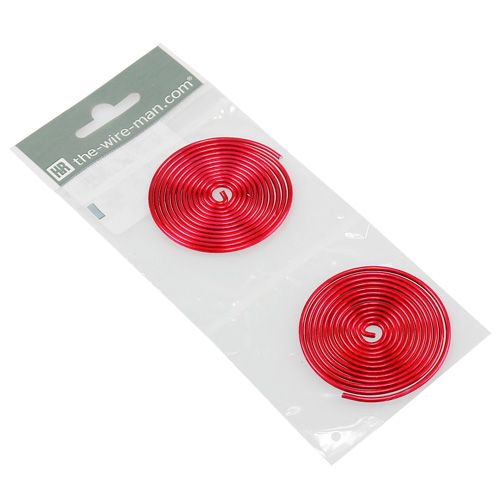 Floristik24 Aluminium draadschroef metaal schroef rood 2mm 120cm 2st
