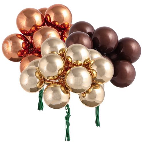 Floristik24 Mini kerstballen glasdraad bruin goud Ø25mm 140 st