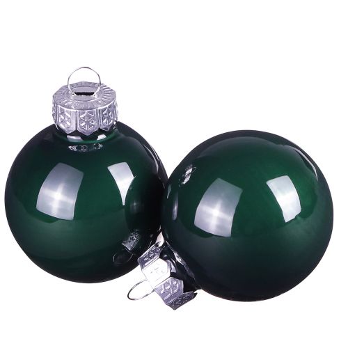 Mini kerstballen glas groen emaille Ø3cm 22 st