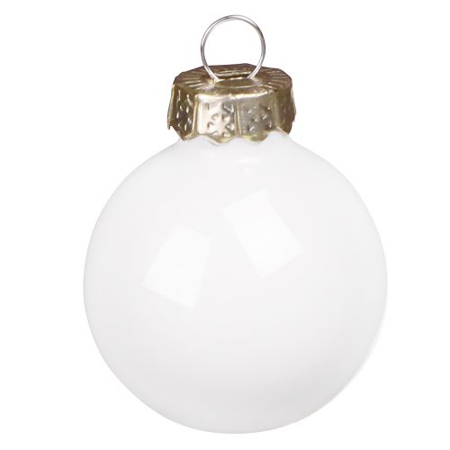 Artikel Mini kerstballen wit glas emaille Ø3cm 22 st