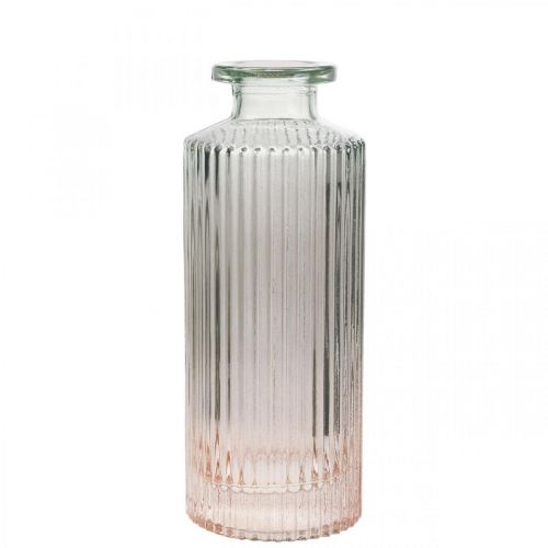 Verlichten zij is Haas Floristik24.nl Mini vaas glas decoratief fles helder bruin retro Ø5cm  H13.5cm - goedkoop online kopen