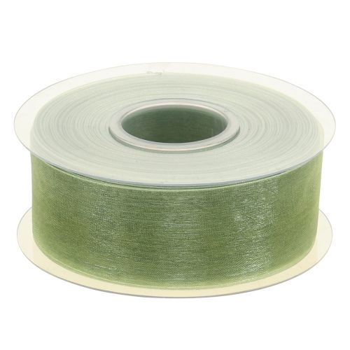 Artikel Organza lint groen cadeaulint zelfkant lime groen 40mm 50m