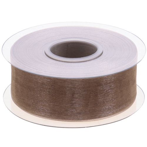 Artikel Organza lint cadeaulint beige lint geweven rand taupe 40mm 50m