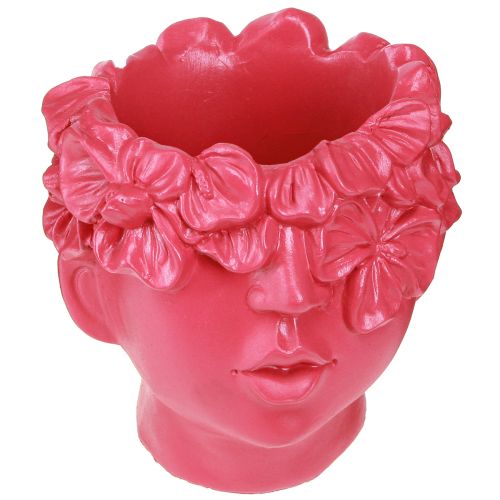 Plantenkop polyresin buste plantenbak roze 13,5×13×15cm