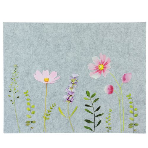 Floristik24 Placemat tafelonderlegger vilt bloemen 45x4,5x35cm 4st