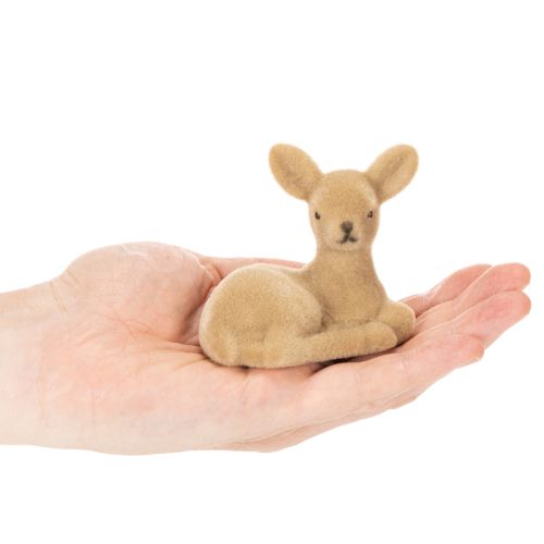 Artikel Decoratief liggend hertenbeeldje voor tafeldecoratie, 8 cm, 6 stuks