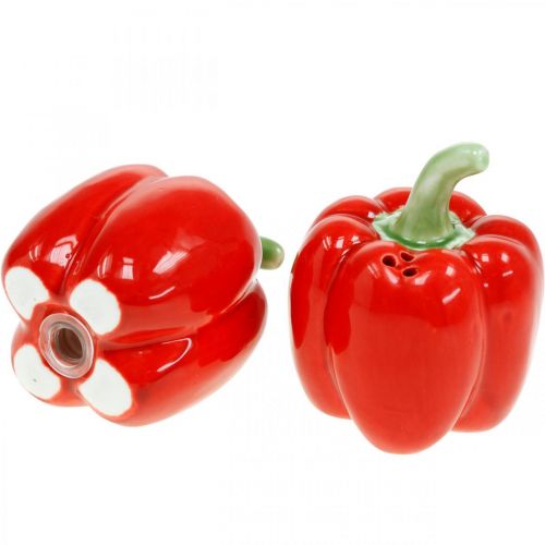 Floristik24 Kruiden shaker paprika, keramiek decoratie, peper en zout shaker set, tafeldecoratie, Ø6cm
