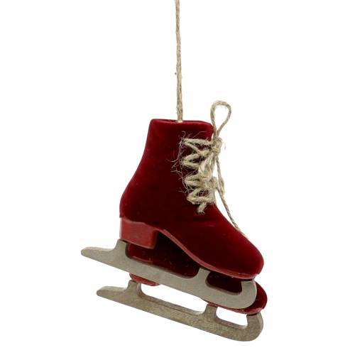 Floristik24 Kerstboomdecoratie paar schaatsen rood 10cm x 9cm