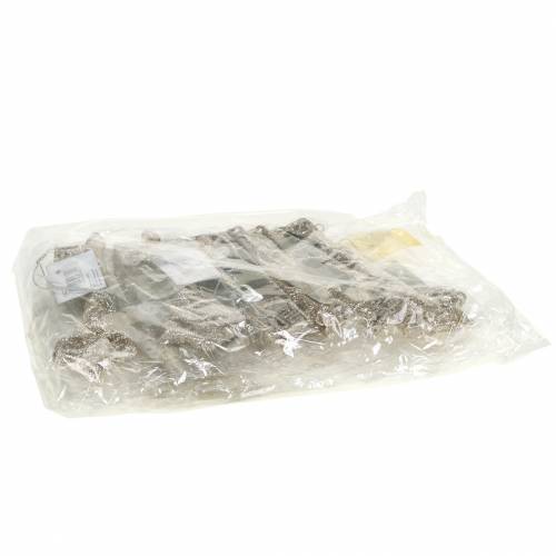 Floristik24 Kerstboomdecoraties sleutel champagne glitter 14.5cm 12st