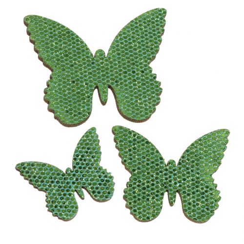 Weigering Gewoon overlopen Sympton Floristik24.nl Scatter decoratie vlinder groen glitter 5/4 / 3cm 24st