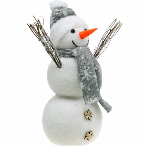 commando Canada Tegenhanger Floristik24.nl Sneeuwpop met sjaal en muts wit, grijze decoratie figuur  winterdecoratie - goedkoop online kopen