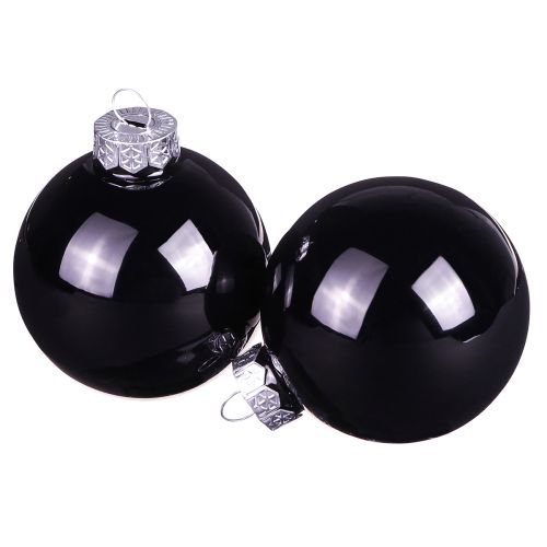 Floristik24 Zwarte kerstballen glazen boomballen Ø6cm 24 st