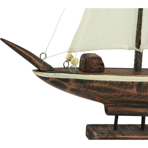 Artikel Zeilbootdecoratie schip grenen hout bruin 22,5×4×29cm