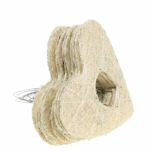 Artikel Sisal manchet hart gebleekt 16cm 10 st