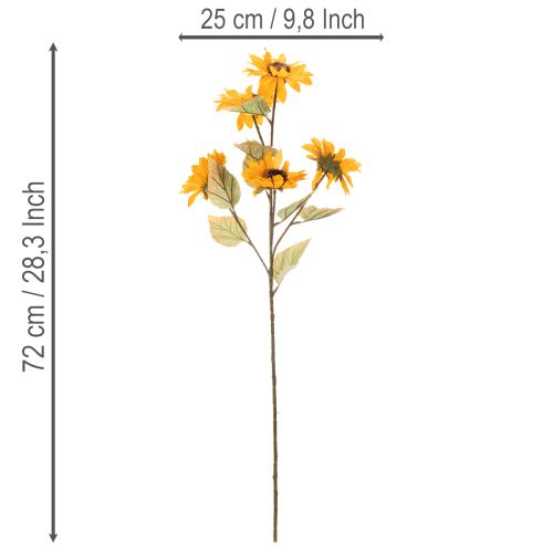 Artikel Kunstmatige zonnebloem, levensechte decoratie, 72 cm, 2 stuks