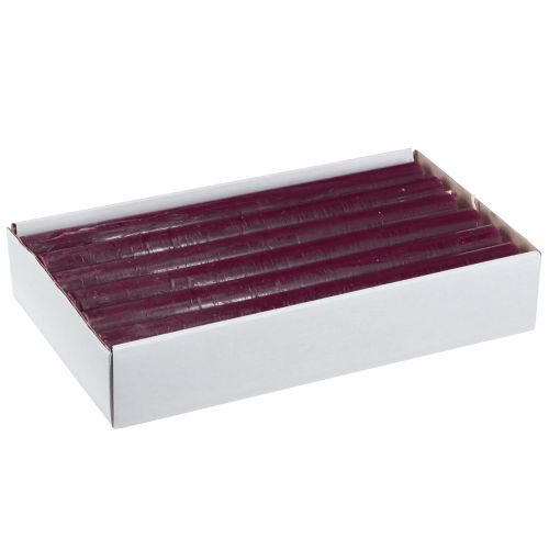 Artikel Taper kaarsen effen bordeaux 21×240mm 12 st