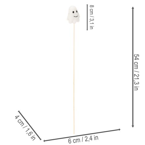 Artikel Spookfiguren op houten stokjes, Halloweenversiering, 54 cm, 8 stuks