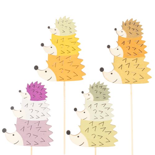 Artikel Decoratieve tuinstekers - Kleurrijke egelfamilie - 34 cm, 12 stuks