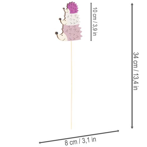 Artikel Decoratieve tuinstekers - Kleurrijke egelfamilie - 34 cm, 12 stuks