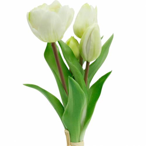 ruimte Hij Habubu Floristik24.nl Kunsttulpenboeket Zijden Bloemen Tulpen Real Touch Wit -  goedkoop online kopen