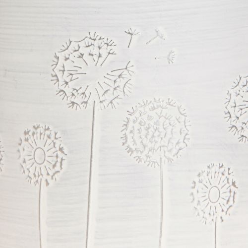 Artikel Plantenbak Paardenbloemen Metalen Bloempot Wit Ø15,5cm H15,5cm