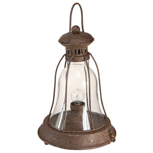 Vintage LED lamp metalen decoratieve roestlantaarn met timer H30cm