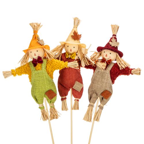 Artikel Decoratieve vogelverschrikkerfiguur op een stok voor knutselwerkjes en planten, 60 cm