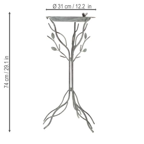 Artikel Decoratief vogelbad met verfijnd bladmotief in vintage stijl, 74 cm