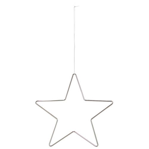 Artikel Kerstdecoratie sterren om op te hangen metaal zilver 20cm 6 st