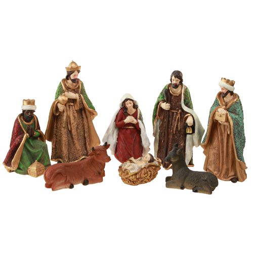 Floristik24 Kerststal figurenset handbeschilderd polyresin 8-20cm 8 stuks