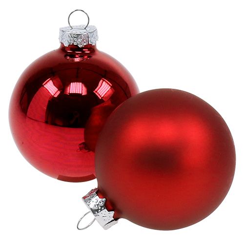 Floristik24 Kerstbol glas Ø6cm rood mix 24 st