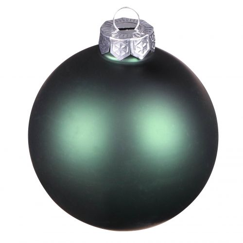 Artikel Kerstballen groen grijze glazen bollen Ø7,5cm 12 st