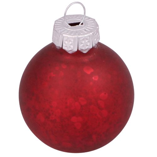 Artikel Kerstballen in rood vintage glas mini Ø3cm 22 st