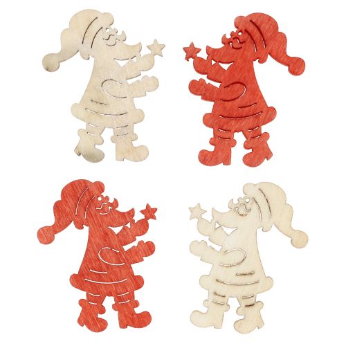 Artikel Scatter-decoratie kerstman rood, naturel 4cm 72p