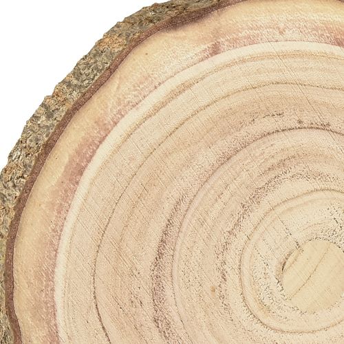 Artikel Boomschijf Paulownia houtdecoratie naturel Ø17-21cm 4st