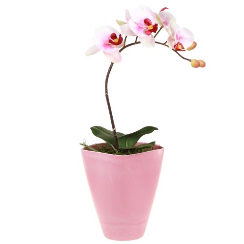 Bloempot kunststof vaas orchideeënpot roze H16,5cm 4st