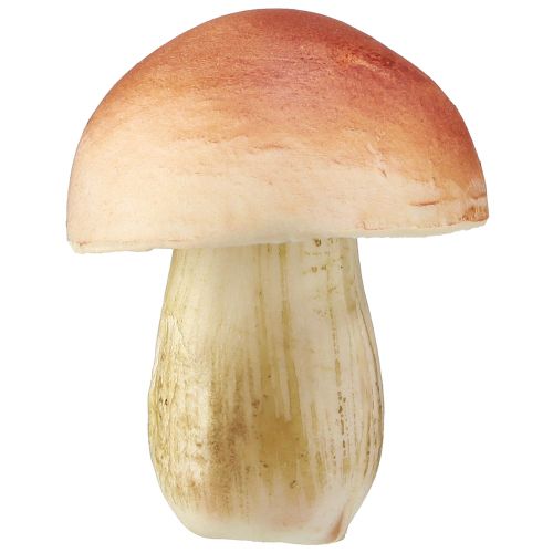 Artikel Decoratieve paddestoelen op stokjes klein en groot bruin H10/11,5cm 8 stuks