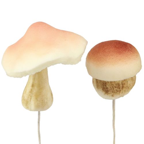 Artikel Decoratieve paddenstoelen voor het plakken van bruine decoratieve paddenstoelen herfst 3,5/5,5cm 16 stuks