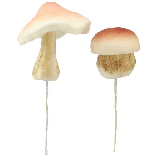 Artikel Decoratieve paddenstoelen voor het plakken van bruine decoratieve paddenstoelen herfst 3,5/5,5cm 16 stuks