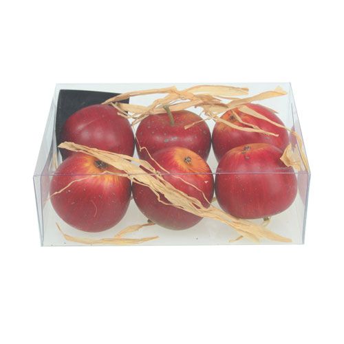 Floristik24 Decoratieve appels 4cm donkerrood 6st