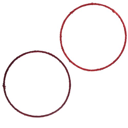 Decoratieve ring jute decoratielus rood donkerrood Ø30cm 4st