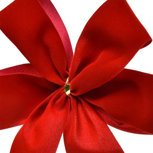 Artikel Decoratieve strik rood fluwelen strik 4cm breed Kerststrik voor buiten 15×18cm 2st