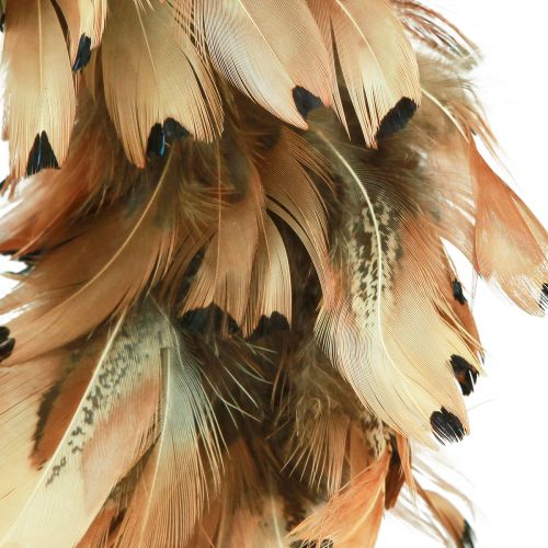 Artikel Verenkrans echte veren fazantenveren krans bruin Ø24cm