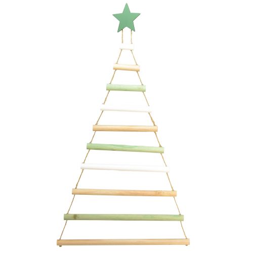 Artikel Hangdecoratie kerstboom ster hout H59cm