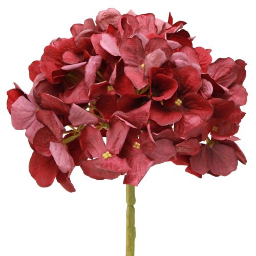 Hortensia Kunst Bordeaux Grote Bloem Ø15cm L58cm 2st