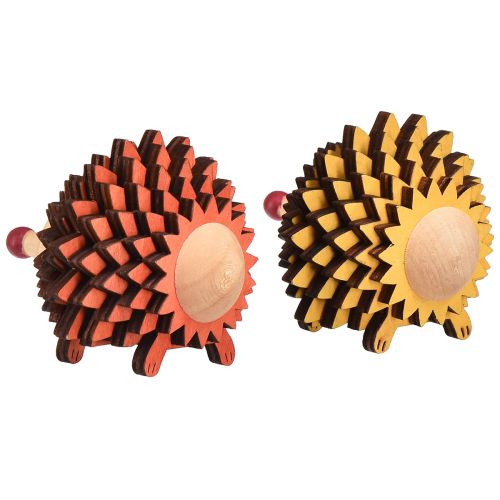 Artikel Egel decoratief houten decoratiefiguur herfst oranje geel 8×7×6cm 4st