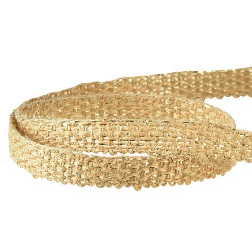 Artikel Jutelint Rustiek decoratief lint Jute Naturel Goud 12mm 10m