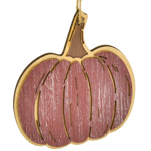 Artikel Pompoendecoratie voor het ophangen van houten decoratie herfst 14,5x13cm 8st